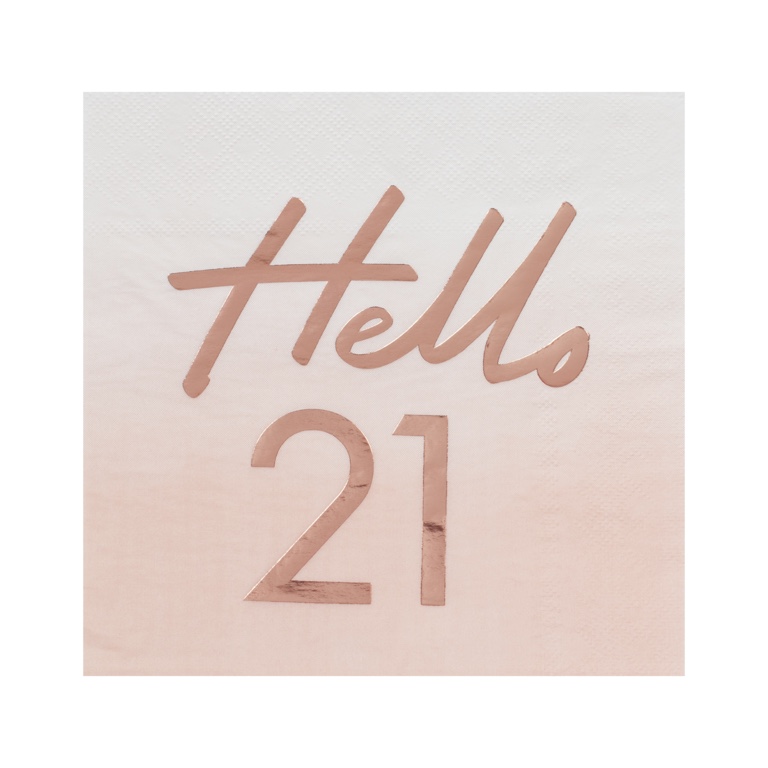 Servítky - Hello 21 - Ružovo Zlatá (16ks)